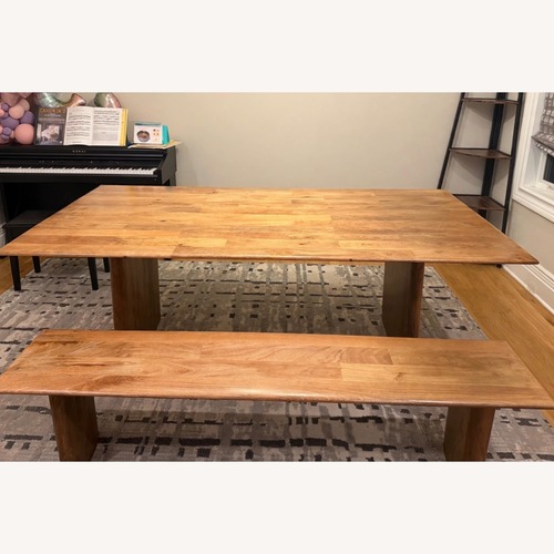 Used West Elm Natural Wood Dining Set for sale on AptDeco