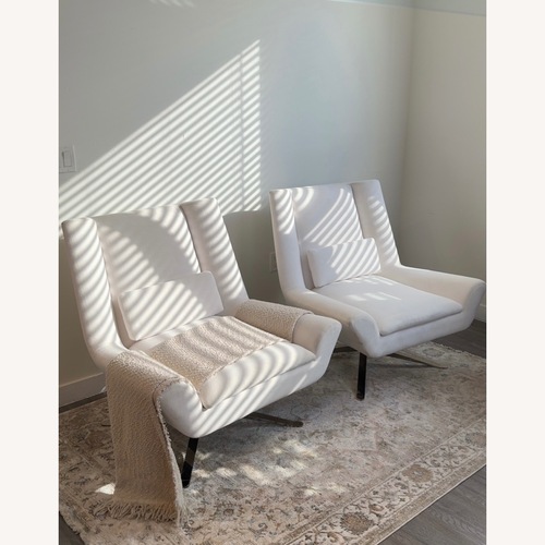 Used Restoration Hardware White Luke Swivel Chair for sale on AptDeco