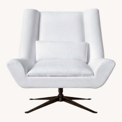 Used Restoration Hardware White Luke Swivel Chair for sale on AptDeco