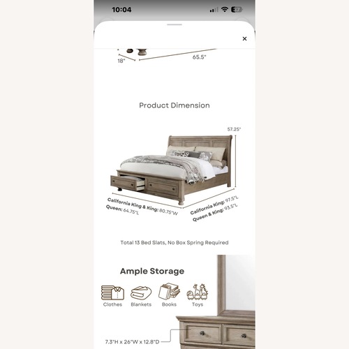Used Wayfair Light Brown Wood Queen Bed for sale on AptDeco