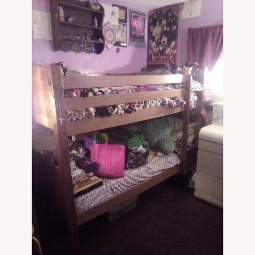 Used Vintage/Antique Dark Brown Wood Bunk Bed for sale on AptDeco