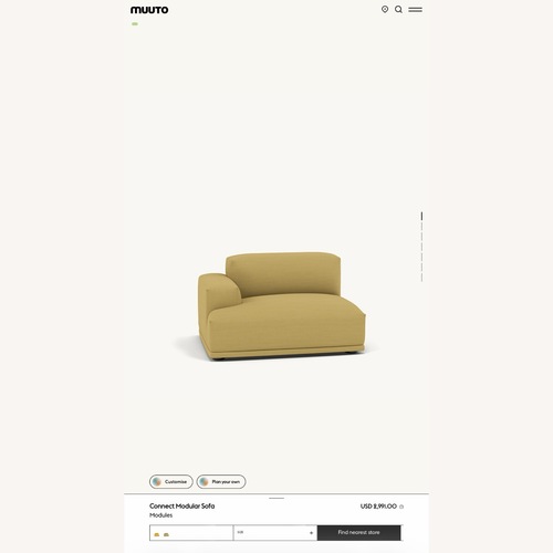 Used Muuto Connect Yellow Wool Chair and a Half for sale on AptDeco
