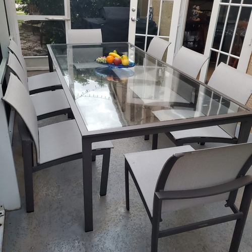 Used Brown Jordan Dark Gray Aluminum Patio Furniture for sale on AptDeco