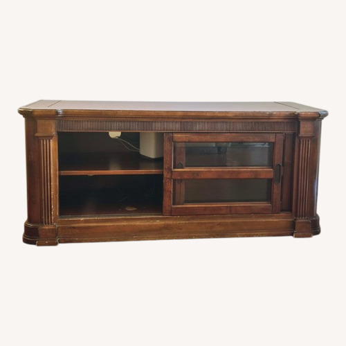 Used Dark Brown Wood Media Storage for sale on AptDeco