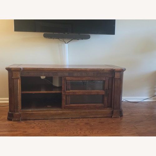 Used Dark Brown Wood Media Storage for sale on AptDeco