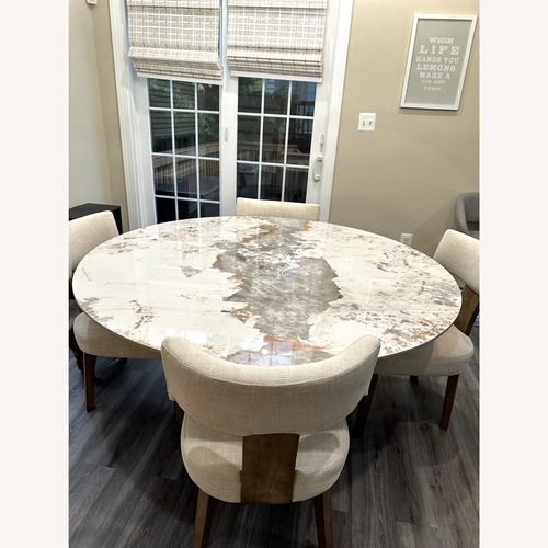 Used Povison - Hobart-Round Stone Dining Table for sale on AptDeco
