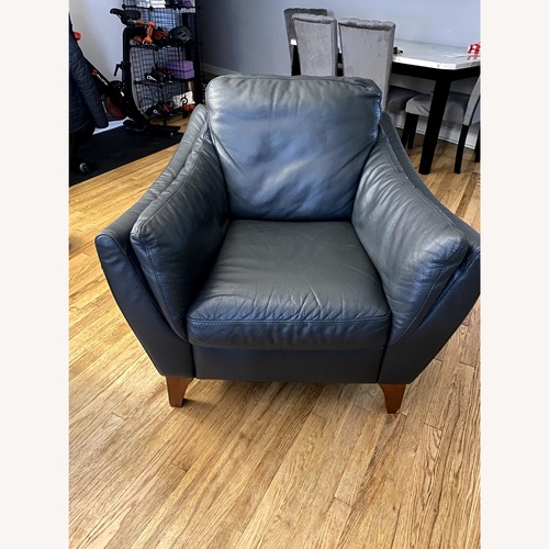 Used Natuzzi Black Leather Armchair for sale on AptDeco