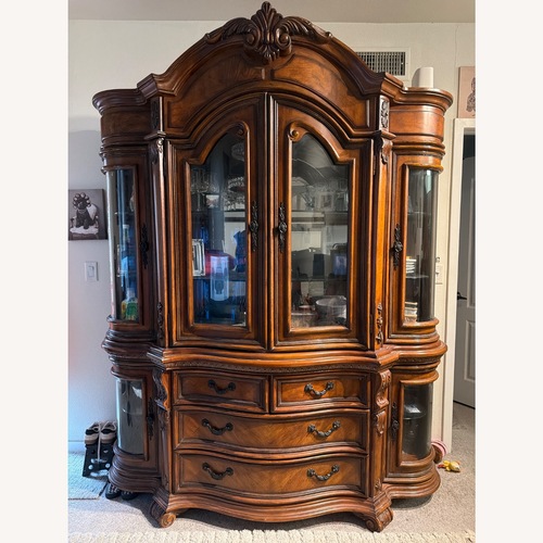 Used Ornate Traditional Wood China Cabinet for sale on AptDeco
