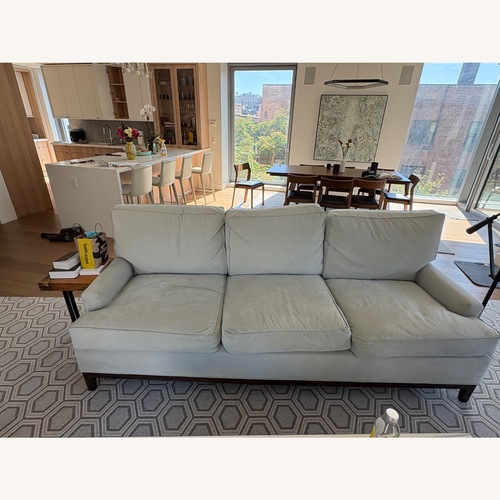 Used Custom 90-inch Light Gray Three-Seat Sofa for sale on AptDeco