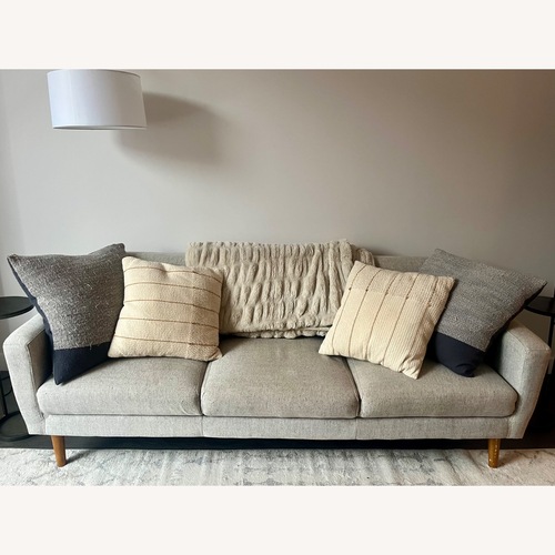 Used West Elm Oliver 82" Sofa, Twill, Dove, Walnut for sale on AptDeco