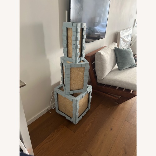 Used Light Gray Wood Floor Lamp for sale on AptDeco