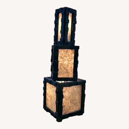 Used Light Gray Wood Floor Lamp for sale on AptDeco