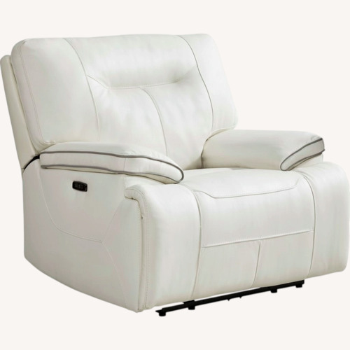 Used Cindy Crawford Home White Leather Recliner for sale on AptDeco