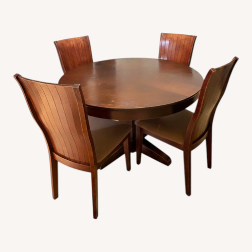 Used Dark Brown Wood Dining Set for sale on AptDeco