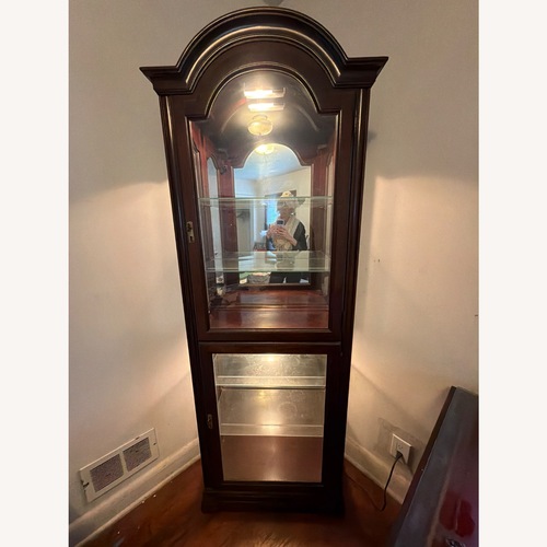 Used Jasper Cabinet Dark Brown Wood Wall Unit for sale on AptDeco