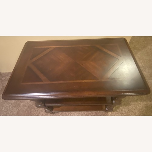 Used Ashley Furniture Dark Brown Wood Side Table for sale on AptDeco