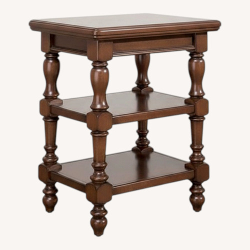 Used Ashley Furniture Dark Brown Wood Side Table for sale on AptDeco