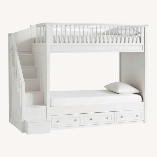 Used Pottery Barn Kids Fillmore White Wood Bunk Bed for sale on AptDeco