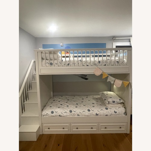Used Pottery Barn Kids Fillmore White Wood Bunk Bed for sale on AptDeco