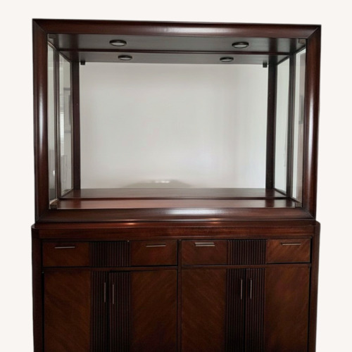 Used Ashley Furniture Dark Brown Wood Sideboard for sale on AptDeco