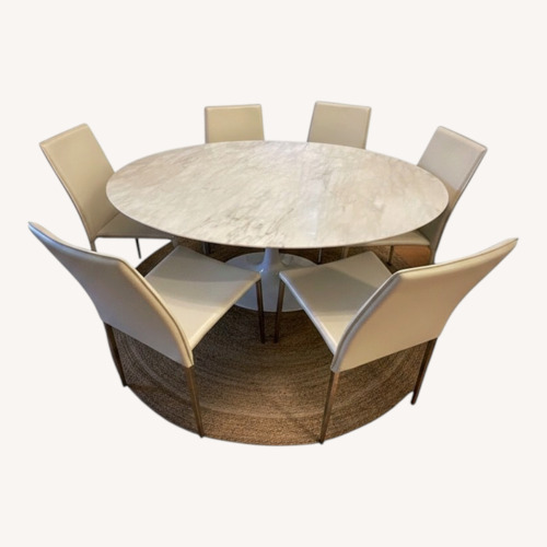 Used France and Son Marble Oval Dining Set for sale on AptDeco