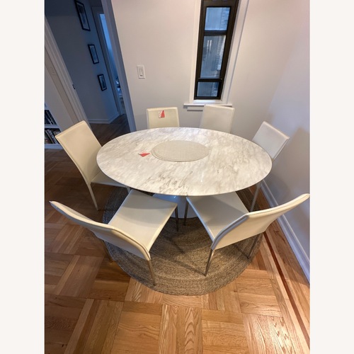 Used France and Son Marble Oval Dining Set for sale on AptDeco
