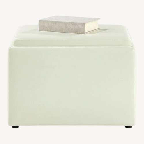 Used Saribel 22.75" Wide Faux Leather Rectangle Ottoman for sale on AptDeco