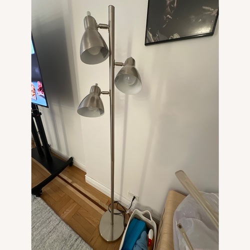 Used Silver Metal Floor Lamp for sale on AptDeco