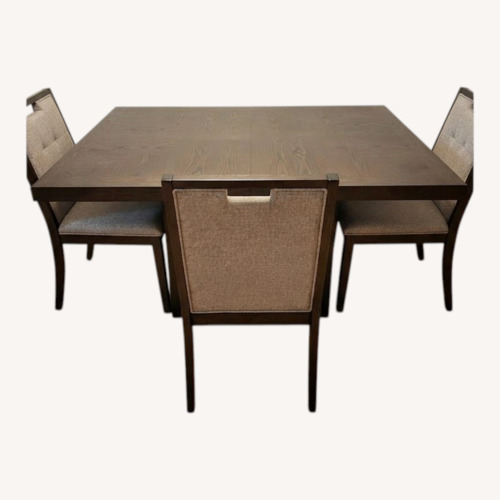 Used Dark Brown Wood Dining Set for sale on AptDeco