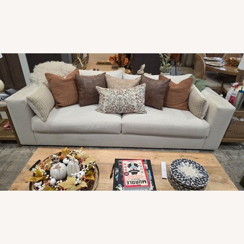Used Pottery Barn Carmel White Fabric 2 Seater Sofa for sale on AptDeco