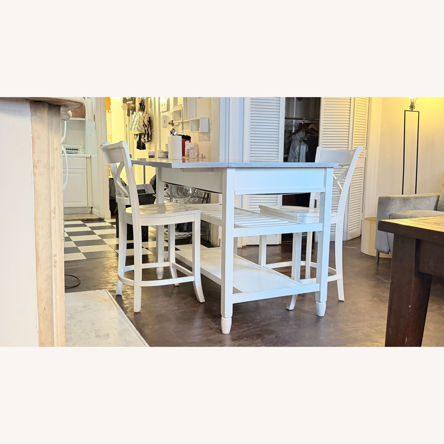 Crate & Barrel White Kitchen Island - image-26