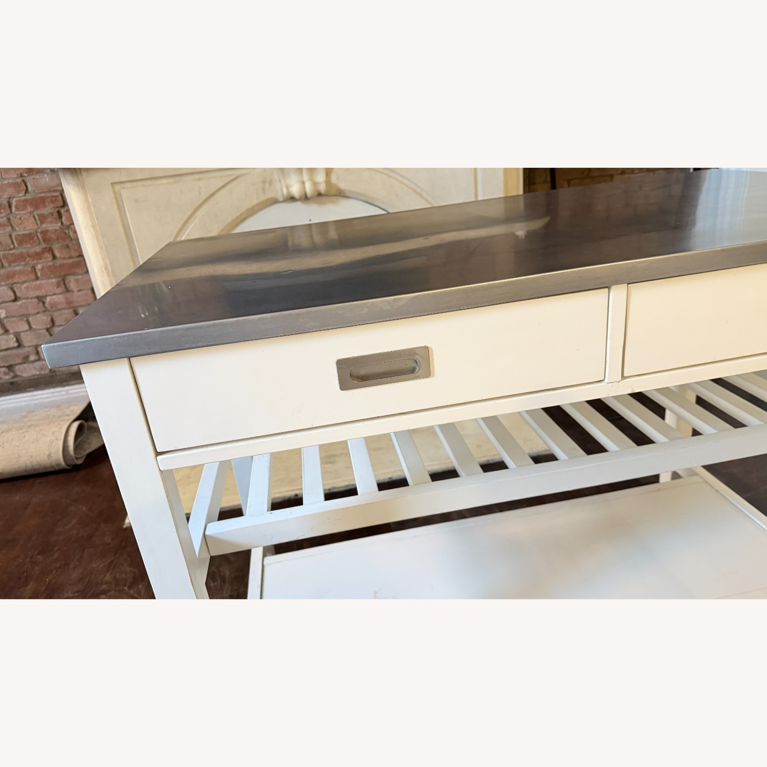 Crate & Barrel White Kitchen Island - image-20