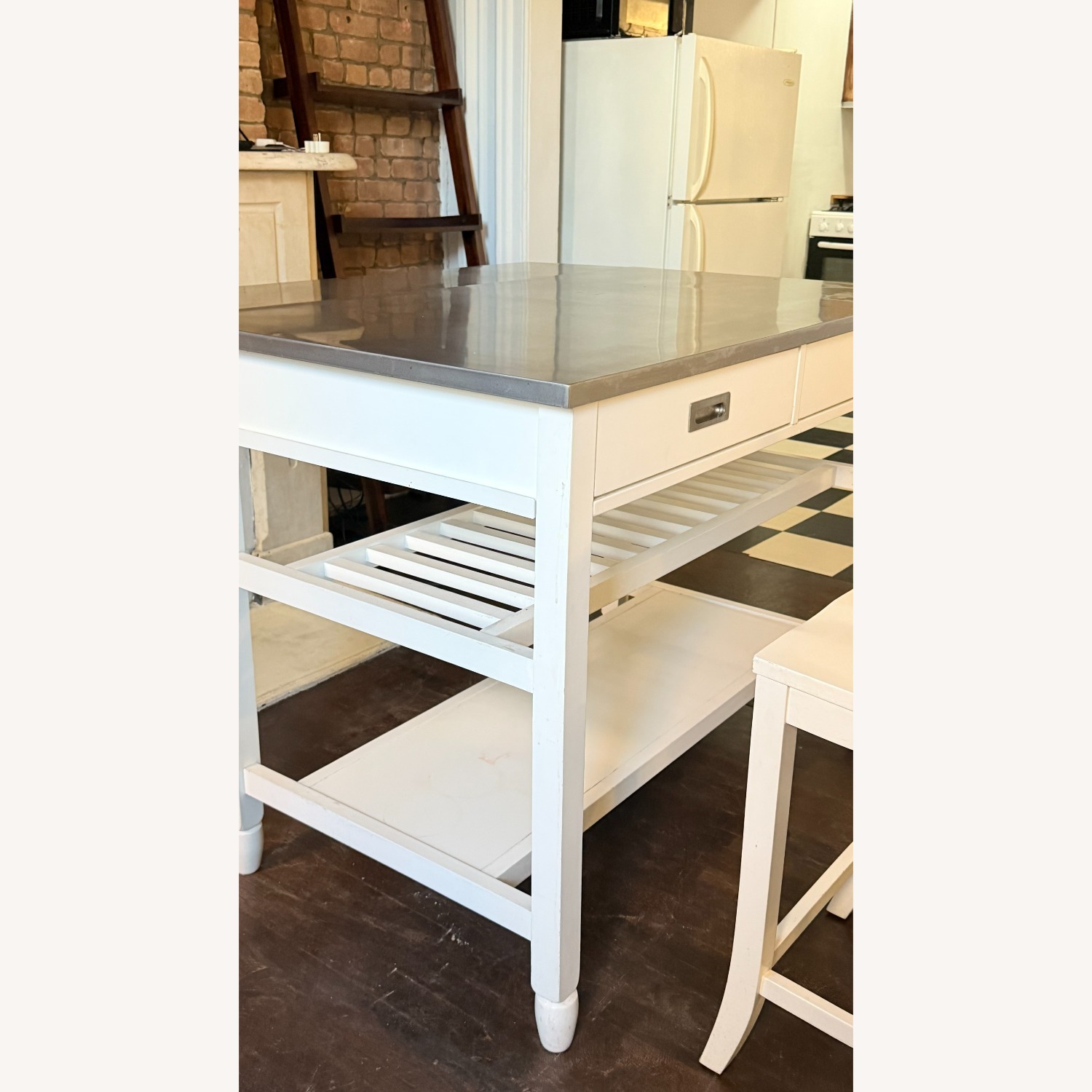 Crate & Barrel White Kitchen Island - image-22
