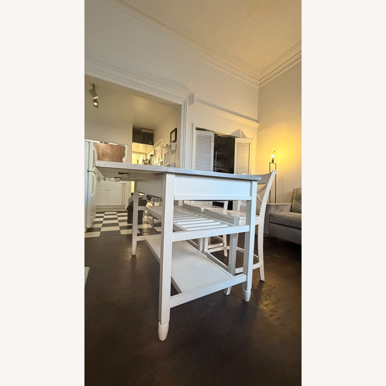 Crate & Barrel White Kitchen Island - image-9