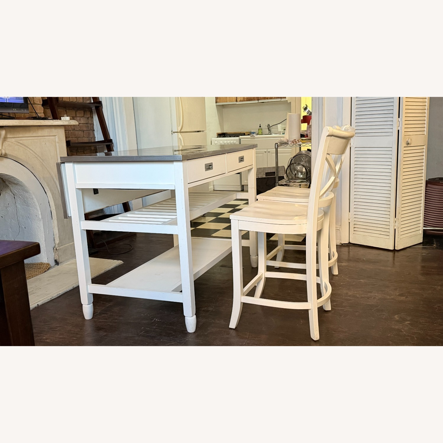 Crate & Barrel White Kitchen Island - image-14
