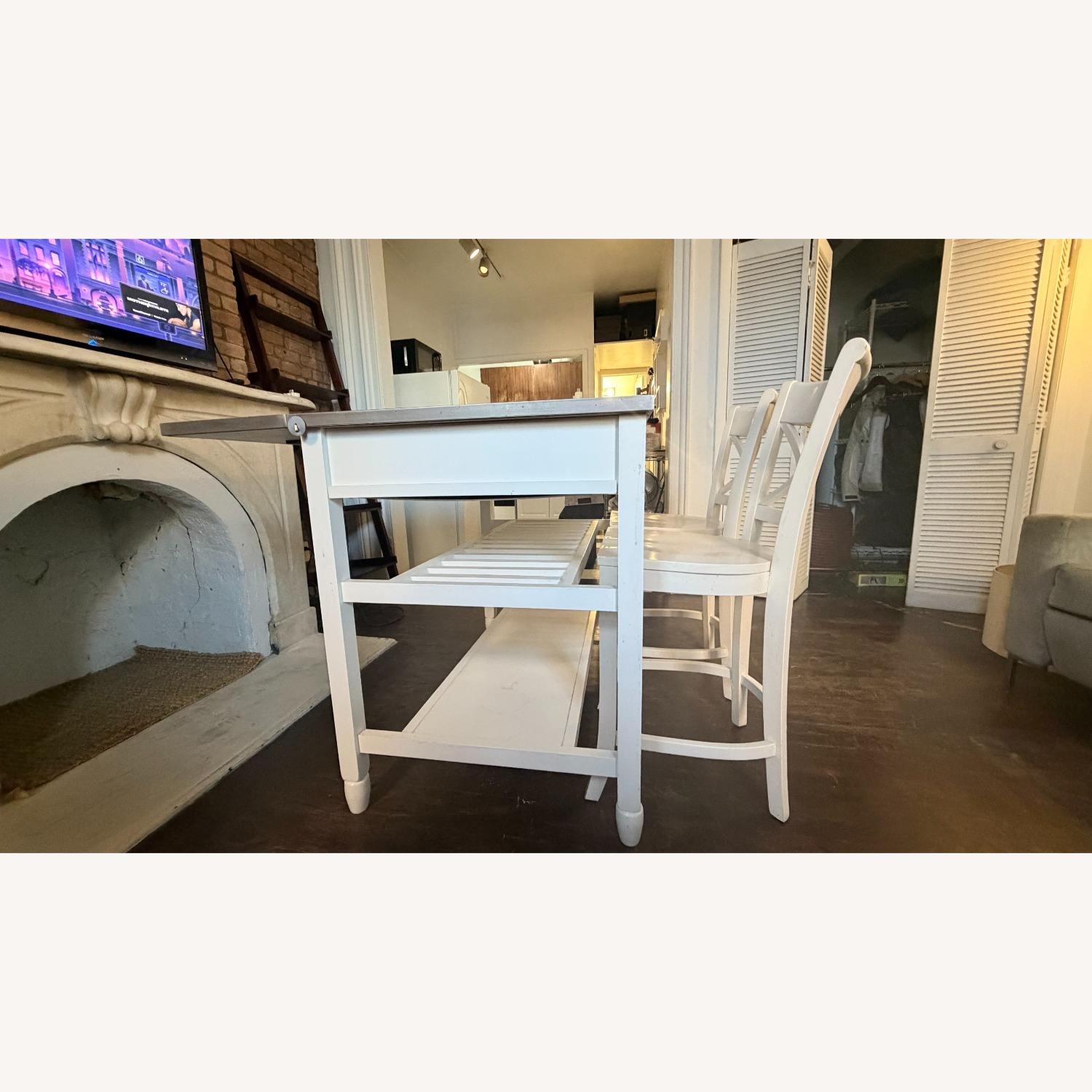 Crate & Barrel White Kitchen Island - image-8