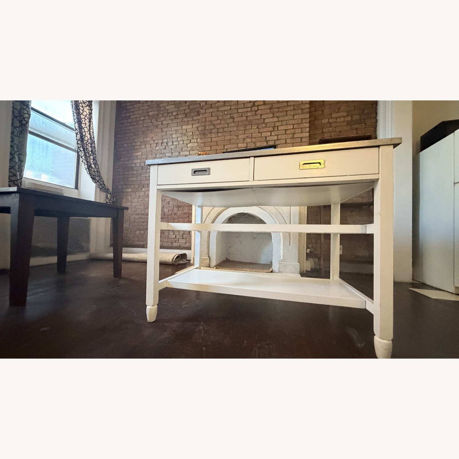 Crate & Barrel White Kitchen Island - image-11