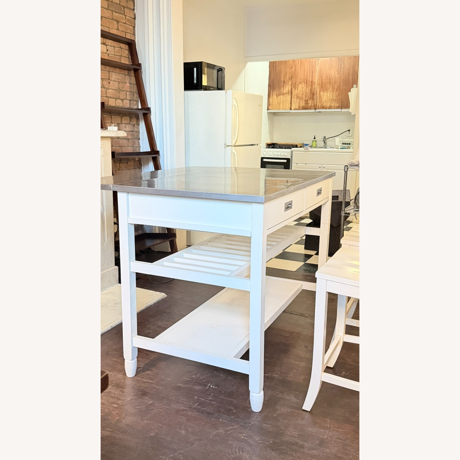 Crate & Barrel White Kitchen Island - image-25
