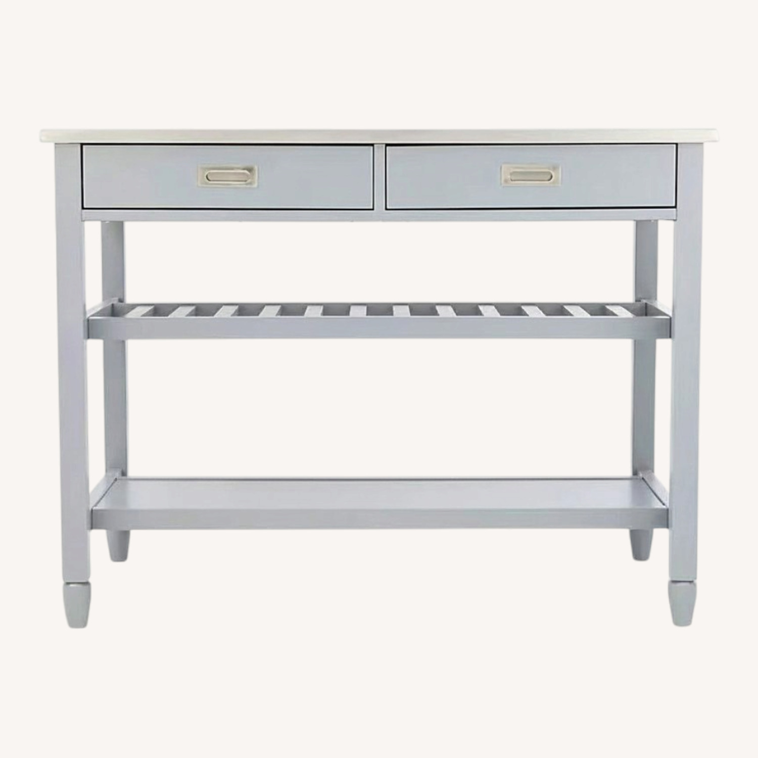 Crate & Barrel White Kitchen Island - image-0