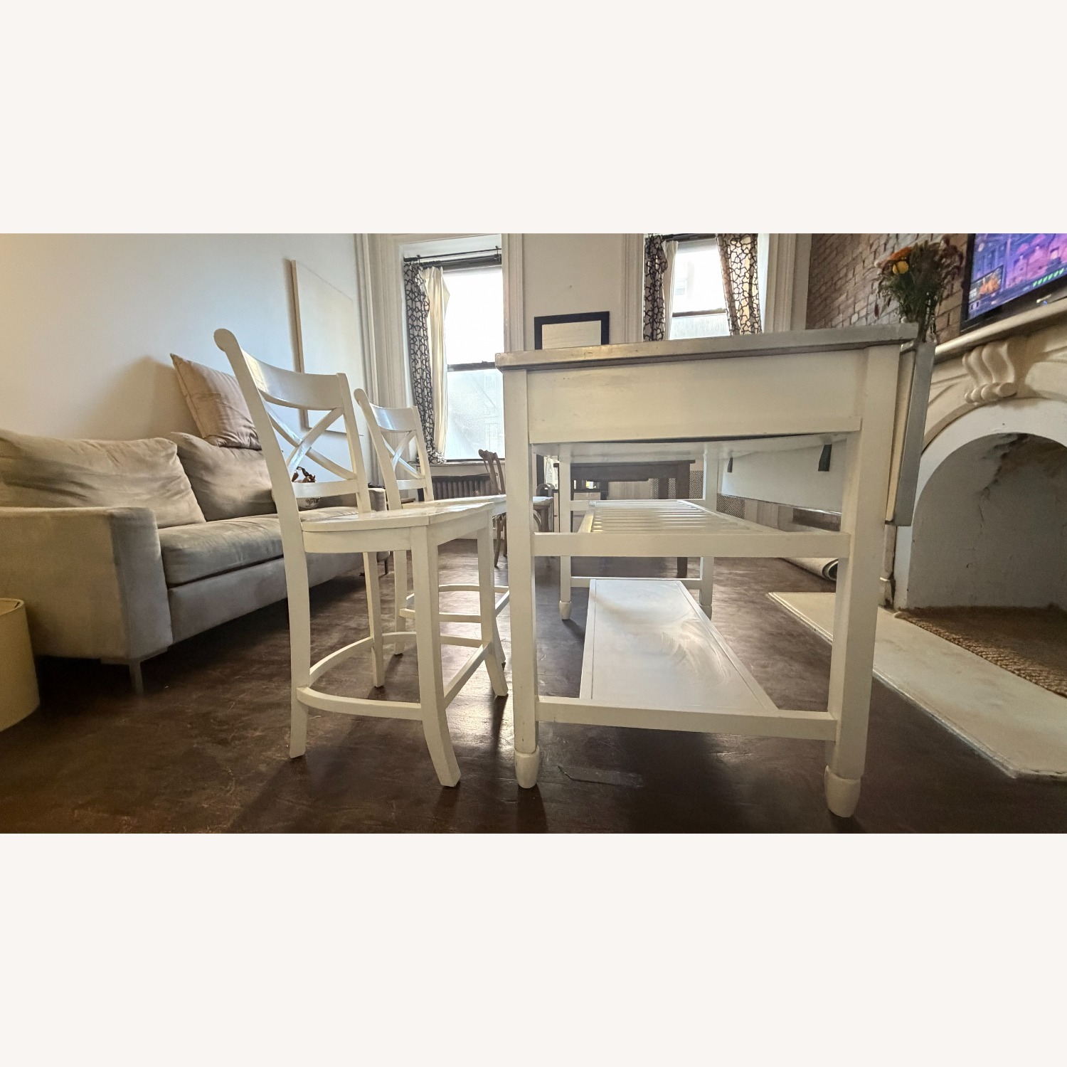 Crate & Barrel White Kitchen Island - image-12