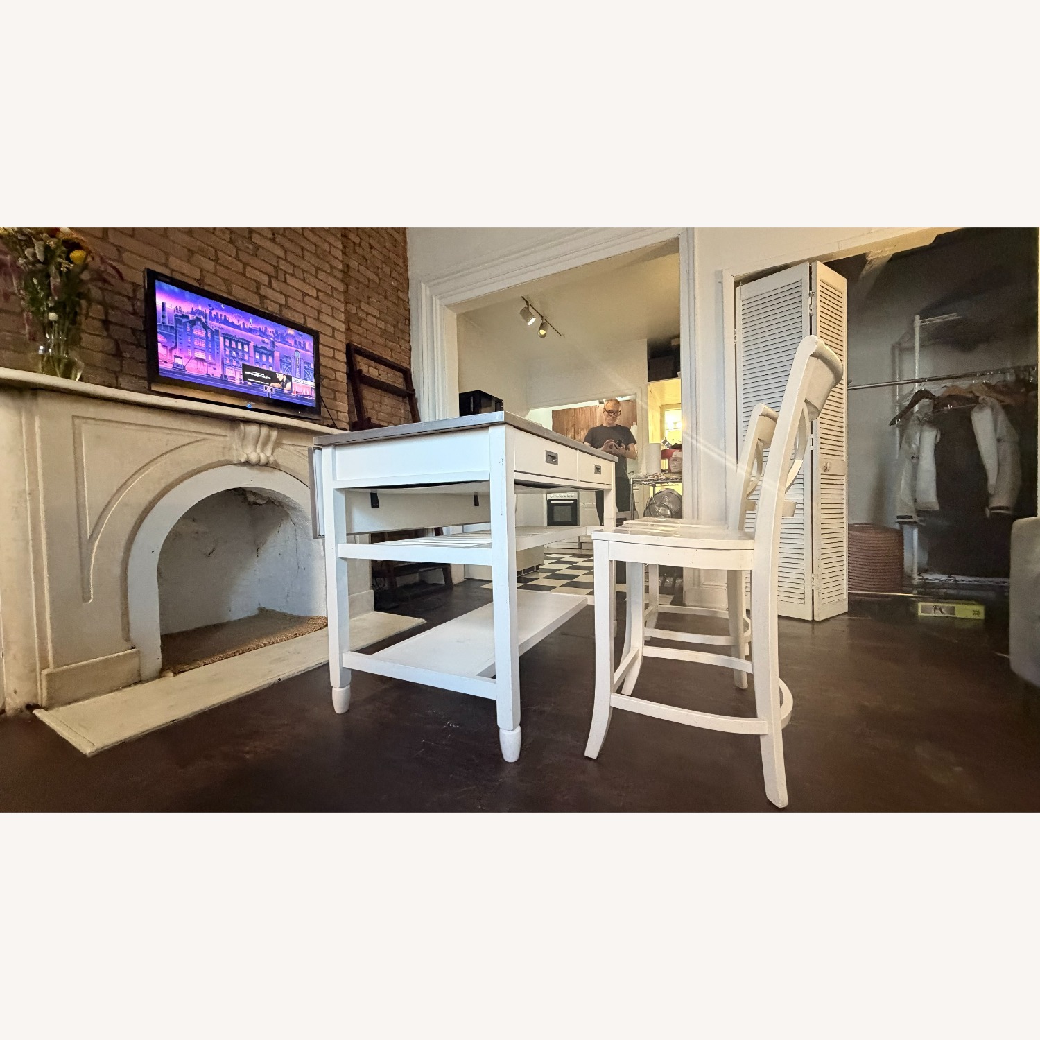 Crate & Barrel White Kitchen Island - image-27