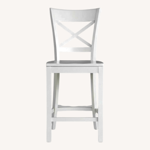 Used Crate & Barrel White Wood Stools for sale on AptDeco