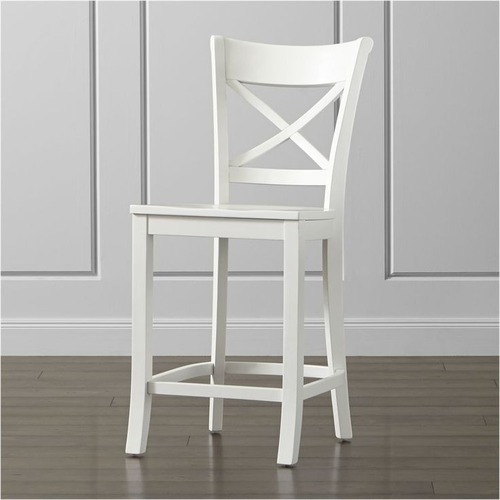 Used Crate & Barrel White Wood Stools for sale on AptDeco