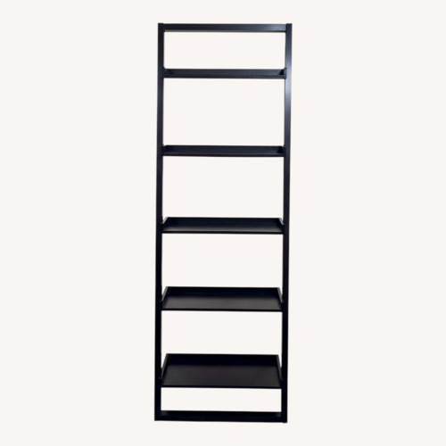 Used Crate & Barrel Sloane Leaning Bookcase – Espresso for sale on AptDeco