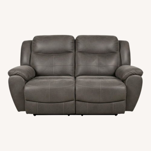Used Microsuede Rocking Recliner Loveseat for sale on AptDeco
