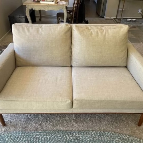 Used Design Within Reach Natural Fabric Loveseat for sale on AptDeco