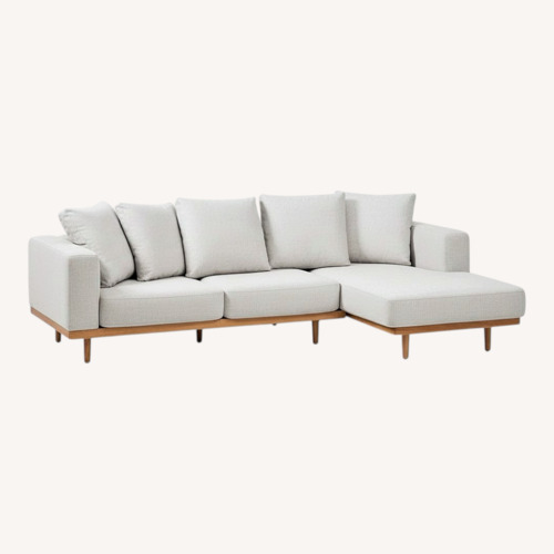 Used West Elm Newport Light Gray Fabric 2 Piece Sectional for sale on AptDeco