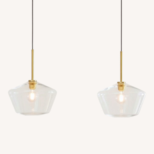 Used West Elm Sculptural Glass Geo Pendant Lights for sale on AptDeco