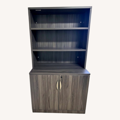 Used Dark Gray Wood Bookcase for sale on AptDeco