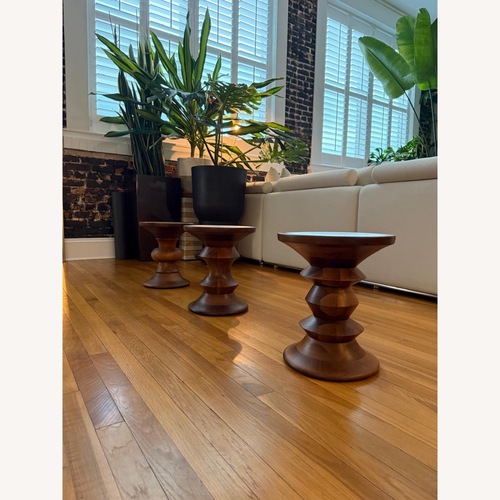 Used Herman Miller Charles and Ray Eames Dark Brown Wood Side Tables for sale on AptDeco
